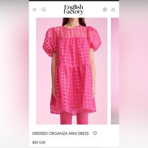 English Factory Gridded Organza Mini Dress